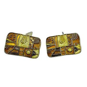 David Anderson Sterling Silver Four Seasons Autumn Enameled Cufflinks Norway